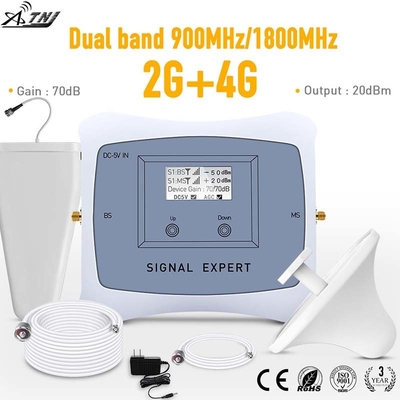 comprar aumentador de presión dual de la señal del repetidor 900MHz 1800MHz 4G G/M LTE de la banda 70dB fabricación en línea
