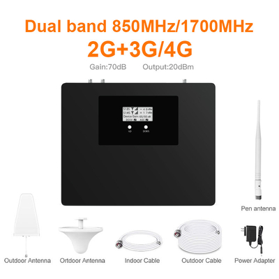 comprar repetidor dual del teléfono móvil del aumentador de presión de la señal de la banda de 850MHz 1700MHz fabricación en línea
