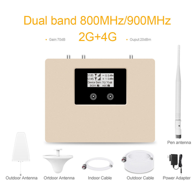 comprar 800-GSM+4G 70dB ganancia de banda doble GSM Booster 4G LTE Repetidor de red móvil fabricación en línea