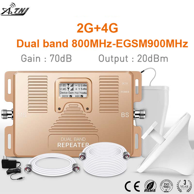 Amplificador celular dual de la señal del repetidor 2G 4G de la banda de LTE 800MHz EGSM 900MHz