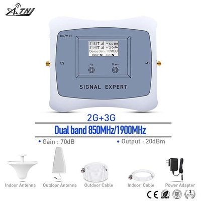 amplificador dual celular del aumentador de presión CDMA PCS de la banda de 2G 3G 850MHz 1900MHz