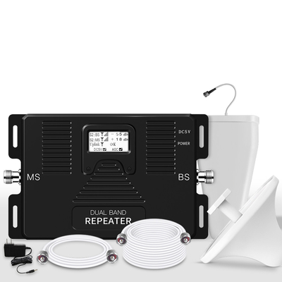 amplificador celular dual del repetidor del aumentador de presión 2G 4G de la señal de la banda del aumento 70dB