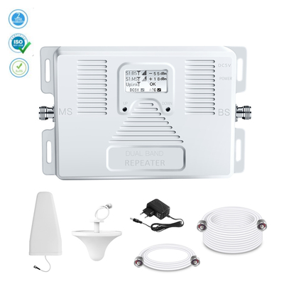 Suplemento dual de la gama del teléfono celular del aumentador de presión de la señal de la banda 850MHz 2100MHz 3G