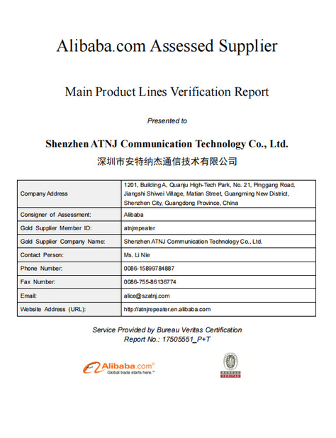 China Shenzhen Atnj Communication Technology Co., Ltd. Certificaciones